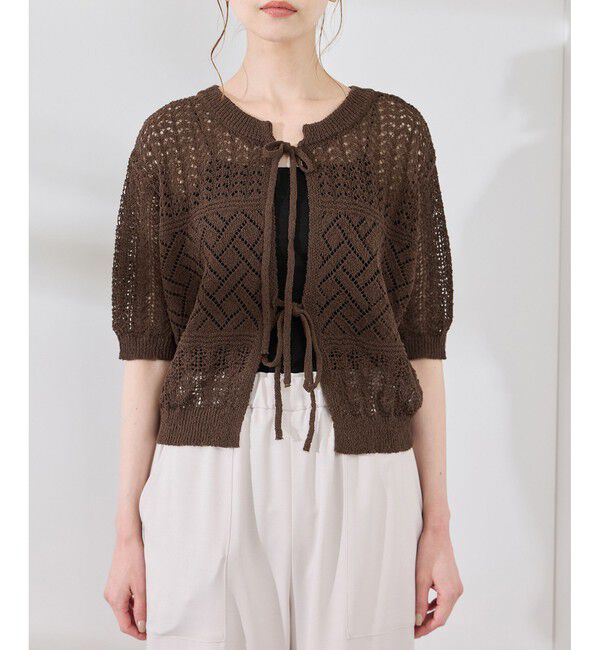 Rope&rsquo;Picnic「【前後2WAY】透かし編みレースカーディガン」|カーディガン|