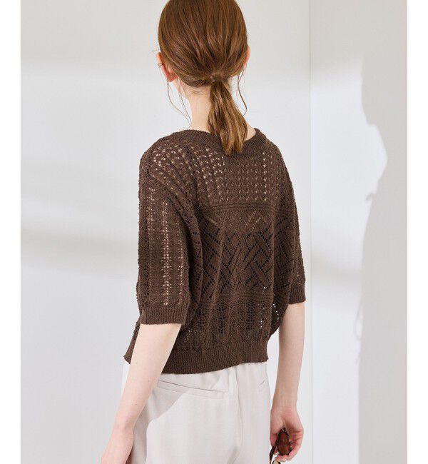 Rope&rsquo;Picnic「【前後2WAY】透かし編みレースカーディガン」|カーディガン|