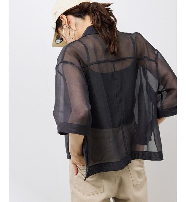 Rope&rsquo;Picnic「【接触冷感】ハーフスリーブシアーシャツ」|シャツ・ブラウス|