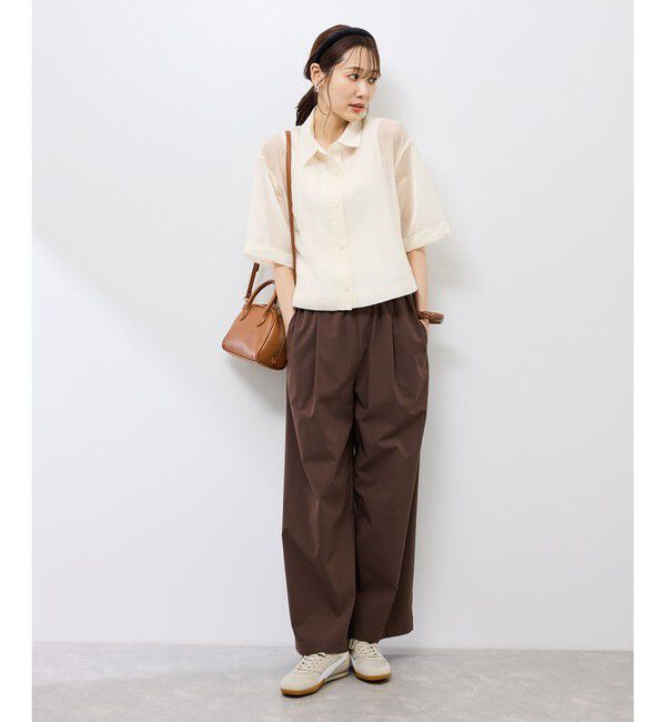 Rope&rsquo;Picnic「【接触冷感】ハーフスリーブシアーシャツ」|シャツ・ブラウス|