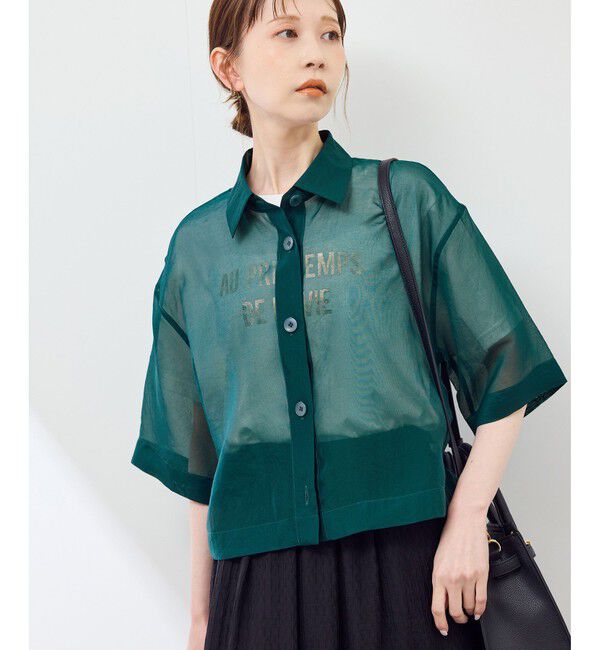 Rope&rsquo;Picnic「【接触冷感】ハーフスリーブシアーシャツ」|シャツ・ブラウス|