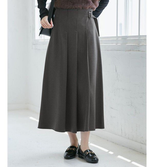 Rope&rsquo;Picnic「レディハンサムシリーズ ウールライクタックキルトスカート/セットアップ対応」|スカート|