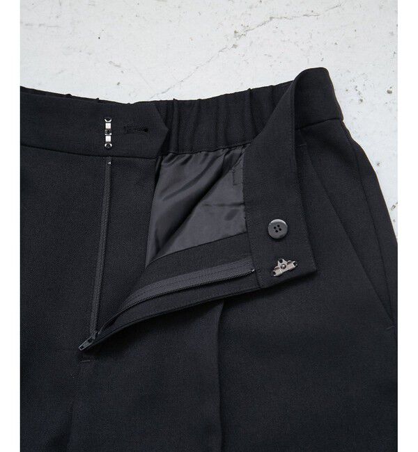 Rope&rsquo;Picnic「【WEB限定・丈長め】レディハンサムシリーズ ウールライクウエストタックセミワイドパンツ」|スラックス|