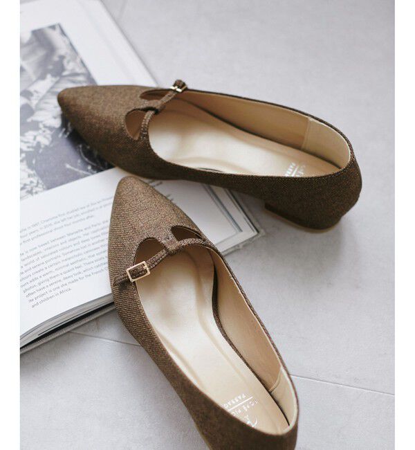 ROPE PICNIC PASSAGE「Tストラップフラットパンプス」|パンプス|