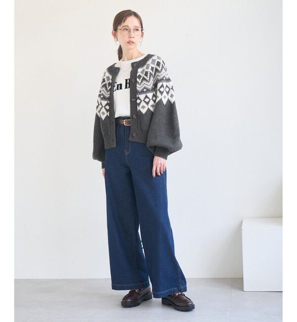 Rope&rsquo;Picnic「求心柄ボリュームスリーブカーディガン/イージーケア」|カーディガン|