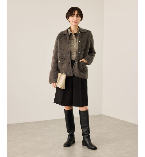 Rope&rsquo;Picnic「ダブルフェイス襟取り外し起毛カーディガン」|カーディガン|