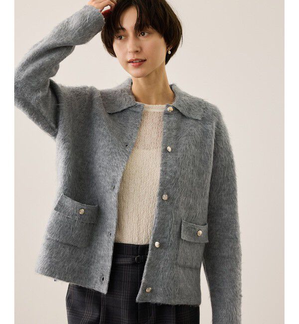 Rope&rsquo;Picnic「ダブルフェイス襟取り外し起毛カーディガン」|カーディガン|