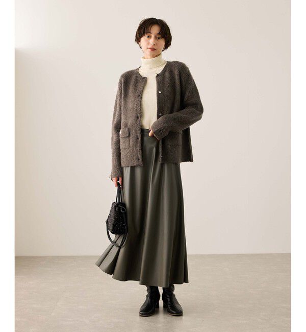 Rope&rsquo;Picnic「ダブルフェイス襟取り外し起毛カーディガン」|カーディガン|