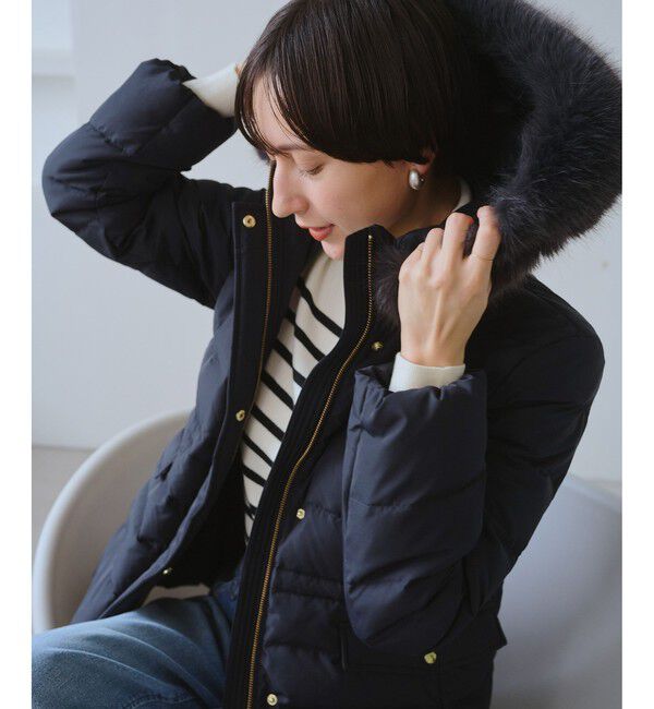 Rope&rsquo;Picnic「【GREEN DOWN/グリーンダウン】ファー付きダウンミドル丈コート/リンクコーデ」|ダウン|