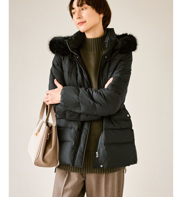 Rope&rsquo;Picnic「【GREEN DOWN/グリーンダウン】ファー付きダウンミドル丈コート/リンクコーデ」|ダウン|