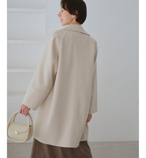 Rope&rsquo;Picnic「ジャージメルトン無地＆チェックオーバーPコート/一部WEB限定カラー・リンクコーデ」|ピーコート|