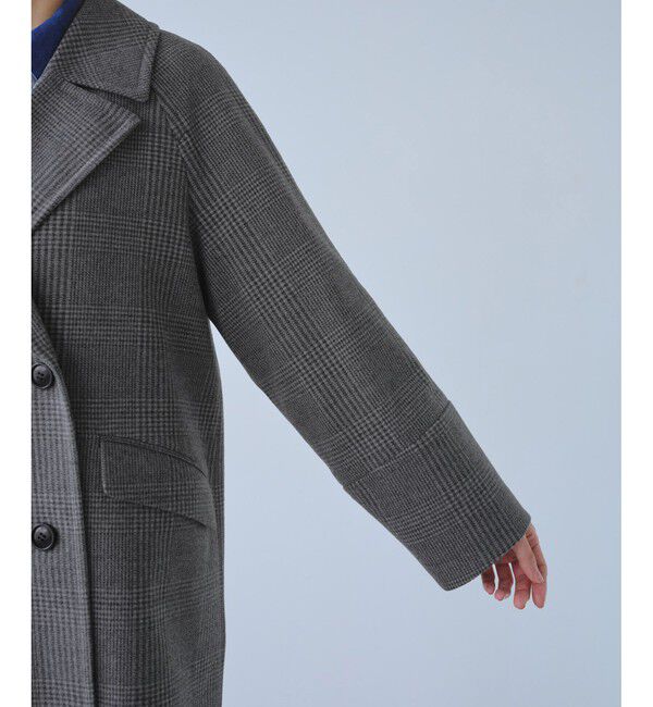 Rope&rsquo;Picnic「ジャージメルトン無地＆チェックオーバーPコート/一部WEB限定カラー・リンクコーデ」|ピーコート|