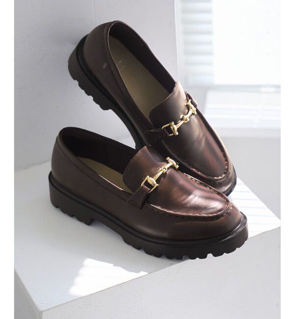 ROPE PICNIC PASSAGE「【軽量・晴雨兼用】プラットフォームビットローファー」|その他|ブラウン系(21)