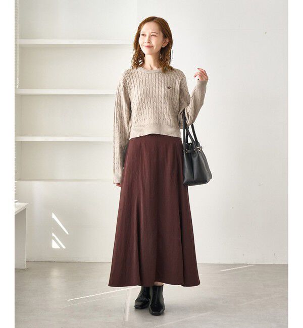 Rope&rsquo;Picnic「【BEVERLYHILLS POLO CLUB・WEB限定】ケーブル編みクロップドニットプルオーバー」|ニット・セーター|