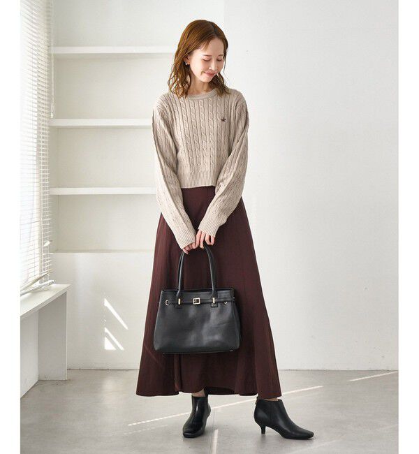 Rope&rsquo;Picnic「【BEVERLYHILLS POLO CLUB・WEB限定】ケーブル編みクロップドニットプルオーバー」|ニット・セーター|