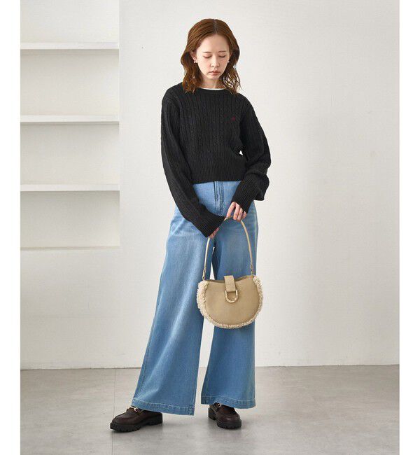 Rope&rsquo;Picnic「【BEVERLYHILLS POLO CLUB・WEB限定】ケーブル編みクロップドニットプルオーバー」|ニット・セーター|