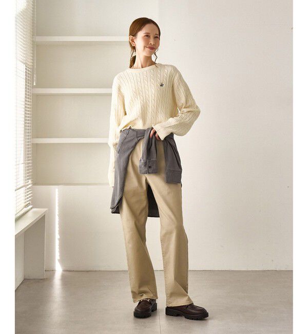 Rope&rsquo;Picnic「【BEVERLYHILLS POLO CLUB・WEB限定】ケーブル編みクロップドニットプルオーバー」|ニット・セーター|