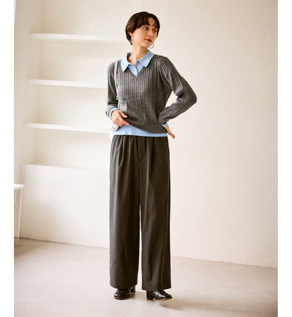 Rope&rsquo;Picnic「【新色追加】フェイクレイヤードニットプルオーバー」|ニット・セーター|