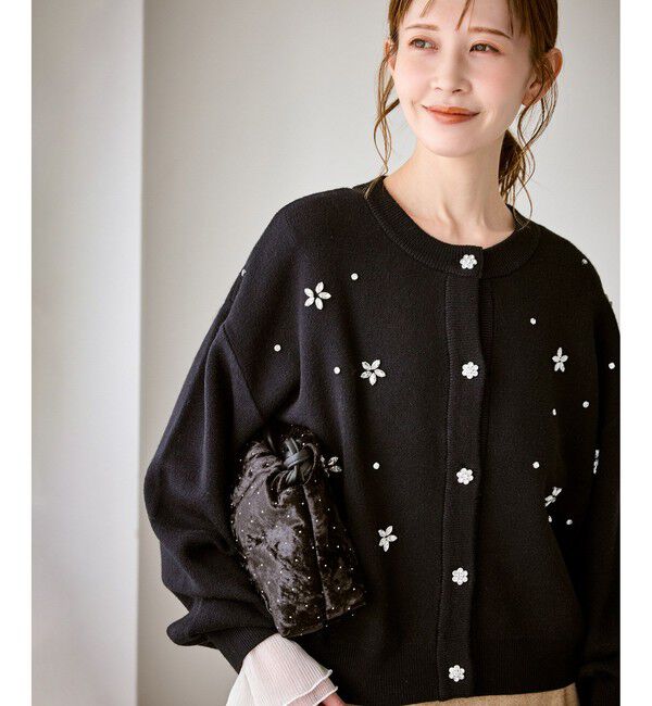 Rope&rsquo;Picnic「ビジューニットカーディガン」|カーディガン|