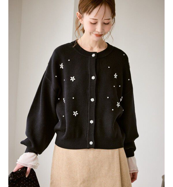 Rope&rsquo;Picnic「ビジューニットカーディガン」|カーディガン|