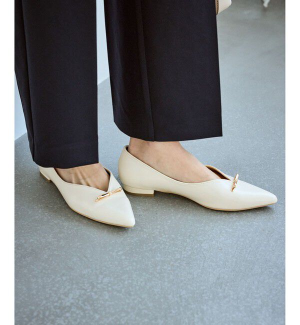 ROPE PICNIC PASSAGE「メタルリボンＶカットフラットパンプス」|パンプス|