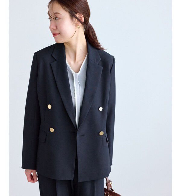 Rope&rsquo;Picnic「【低身長・小柄さんサイズ】クリアツイル金ボタンジャケット/入卒式・セレモニー・セットアップ対応」|テーラードジャケット|