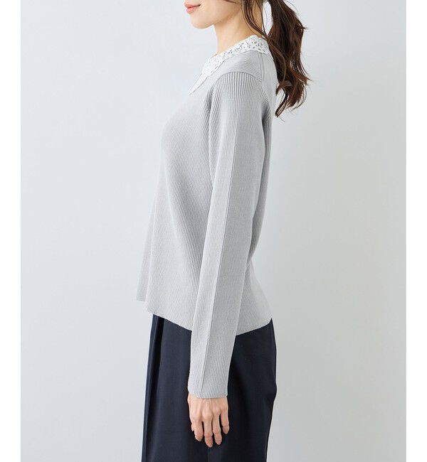 Rope&rsquo;Picnic「レースカラーニット」|ニット・セーター|