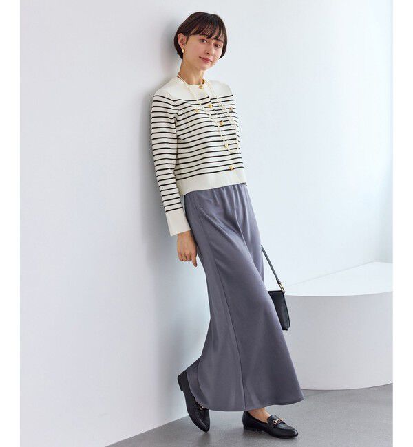 Rope&rsquo;Picnic「細見えバイアスサテンスカート/イージーケア」|スカート|