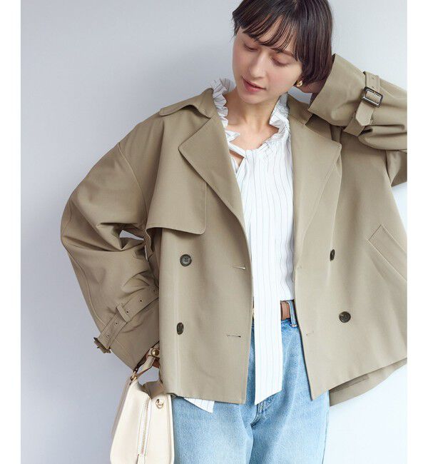 Rope&rsquo;Picnic「ショート丈トレンチコート/撥水・花粉ガード」|トレンチコート|