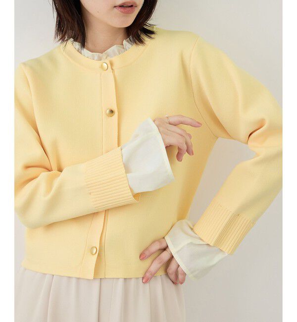 Rope&rsquo;Picnic「襟フリルドッキングカーディガン」|カーディガン|