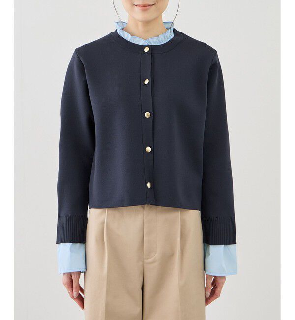 Rope&rsquo;Picnic「襟フリルドッキングカーディガン」|カーディガン|