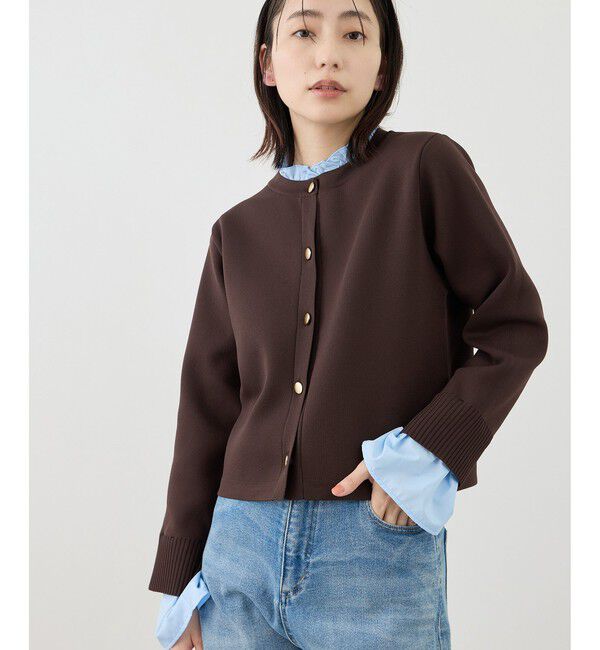 Rope&rsquo;Picnic「襟フリルドッキングカーディガン」|カーディガン|
