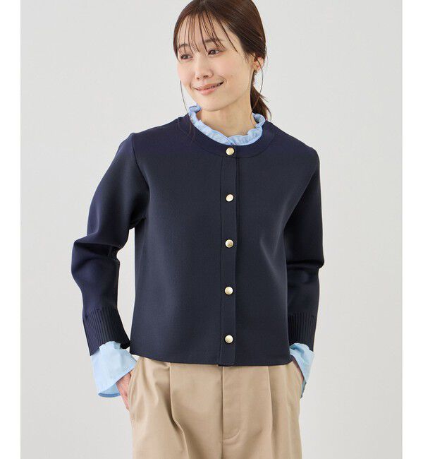 Rope&rsquo;Picnic「襟フリルドッキングカーディガン」|カーディガン|