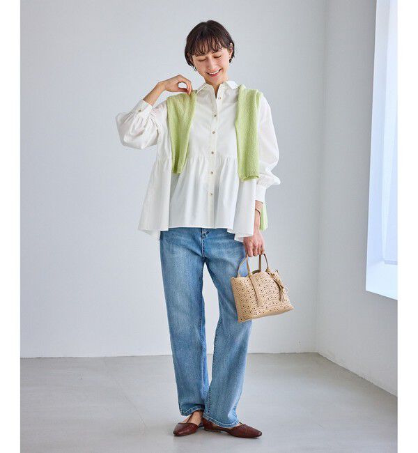 Rope&rsquo;Picnic「ペプラムシャツブラウス/UVカット・防シワ」|シャツ・ブラウス|