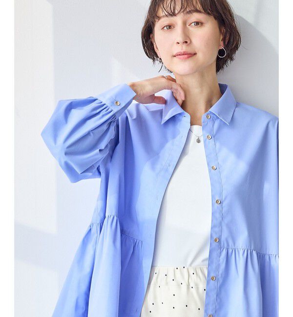 Rope&rsquo;Picnic「ペプラムシャツブラウス/UVカット・防シワ」|シャツ・ブラウス|