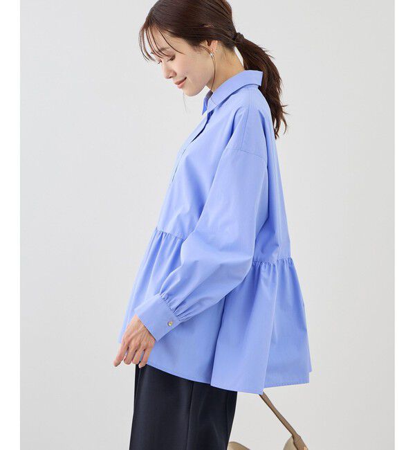 Rope&rsquo;Picnic「ペプラムシャツブラウス/UVカット・防シワ」|シャツ・ブラウス|