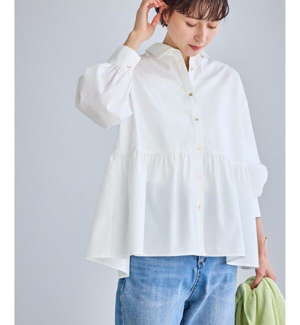 Rope&rsquo;Picnic「ペプラムシャツブラウス/UVカット・防シワ」|シャツ・ブラウス|
