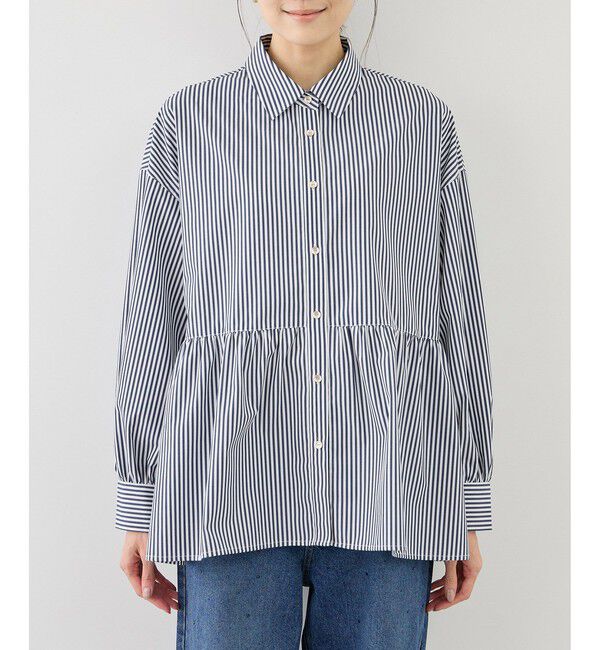 Rope&rsquo;Picnic「ペプラムシャツブラウス/UVカット・防シワ」|シャツ・ブラウス|