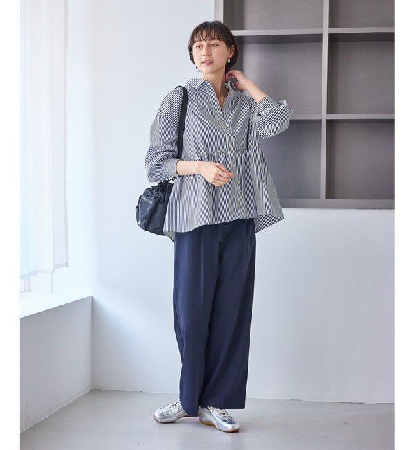 Rope&rsquo;Picnic「ペプラムシャツブラウス/UVカット・防シワ」|シャツ・ブラウス|