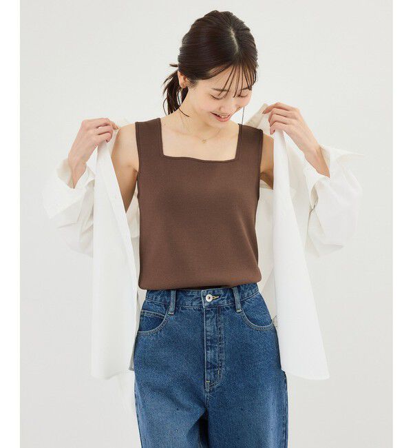 Rope&rsquo;Picnic「スクエアネックニットタンクトップ」|タンクトップ|