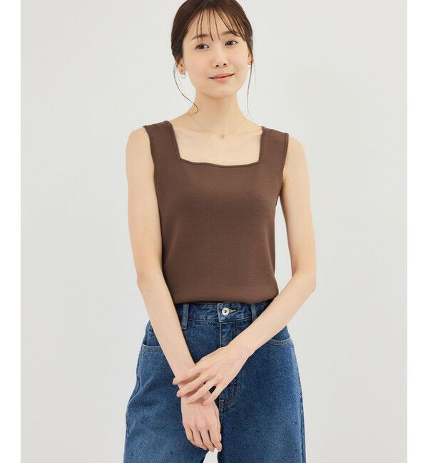 Rope&rsquo;Picnic「スクエアネックニットタンクトップ」|タンクトップ|