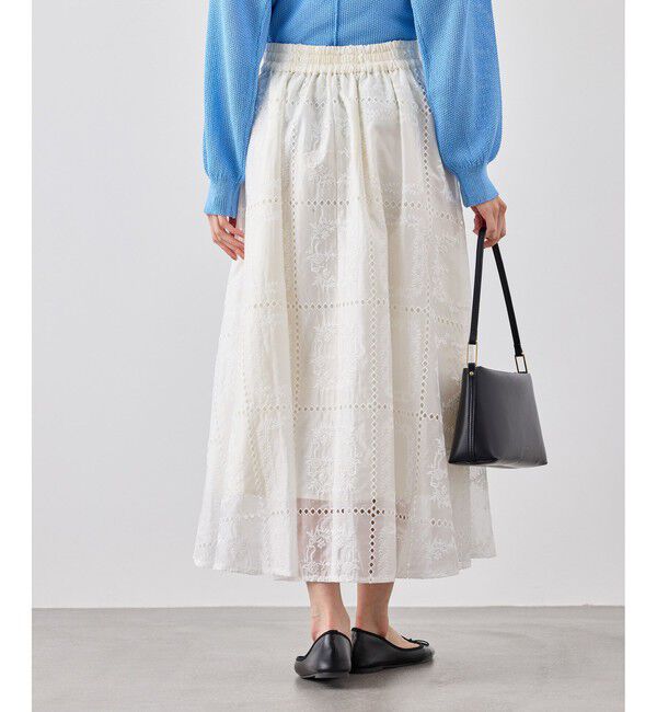 Rope&rsquo;Picnic「刺繍レースフレアスカート」|スカート|