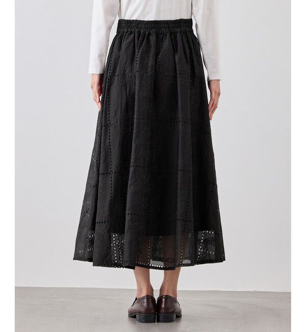 Rope&rsquo;Picnic「刺繍レースフレアスカート」|スカート|
