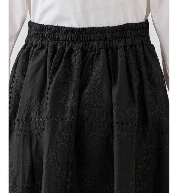 Rope&rsquo;Picnic「刺繍レースフレアスカート」|スカート|