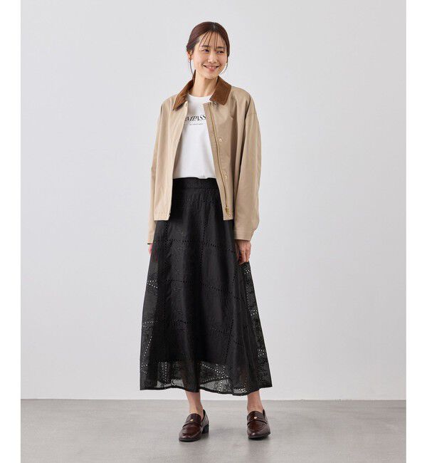 Rope&rsquo;Picnic「刺繍レースフレアスカート」|スカート|