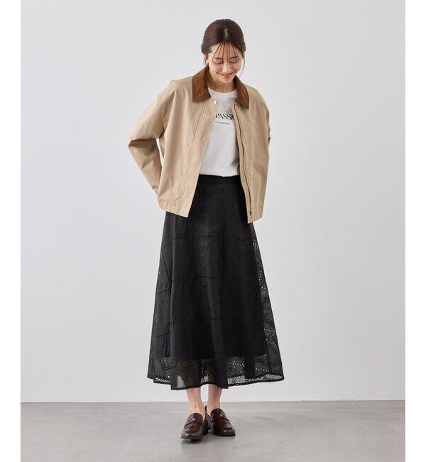 Rope&rsquo;Picnic「刺繍レースフレアスカート」|スカート|