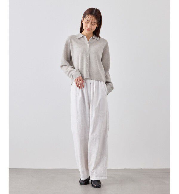 Rope&rsquo;Picnic「スポンジシアーポロカーディガン/イージーケア」|カーディガン|