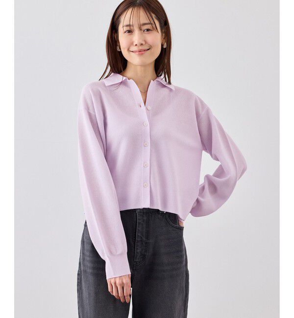 Rope&rsquo;Picnic「スポンジシアーポロカーディガン/イージーケア」|カーディガン|