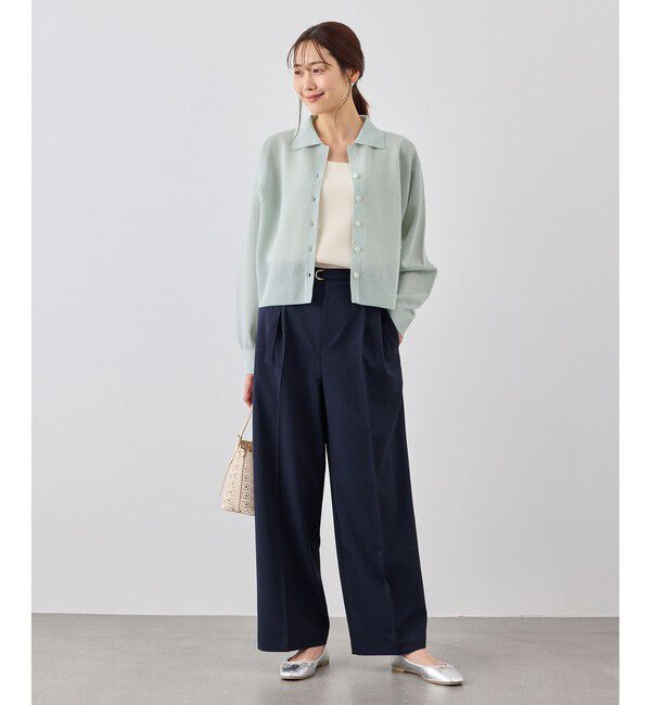 Rope&rsquo;Picnic「スポンジシアーポロカーディガン/イージーケア」|カーディガン|