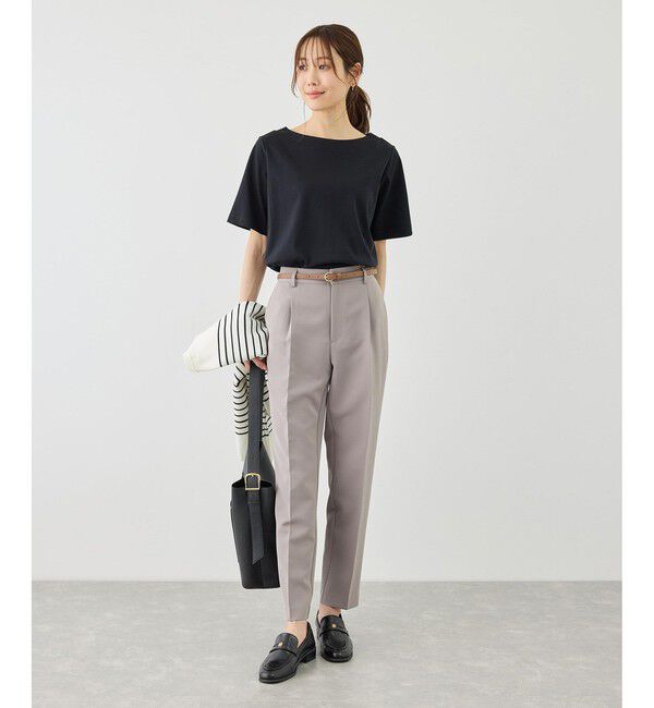 Rope&rsquo;Picnic「60シルケットボートネックハーフスリーブジャケットインナー」|Tシャツ・カットソー|